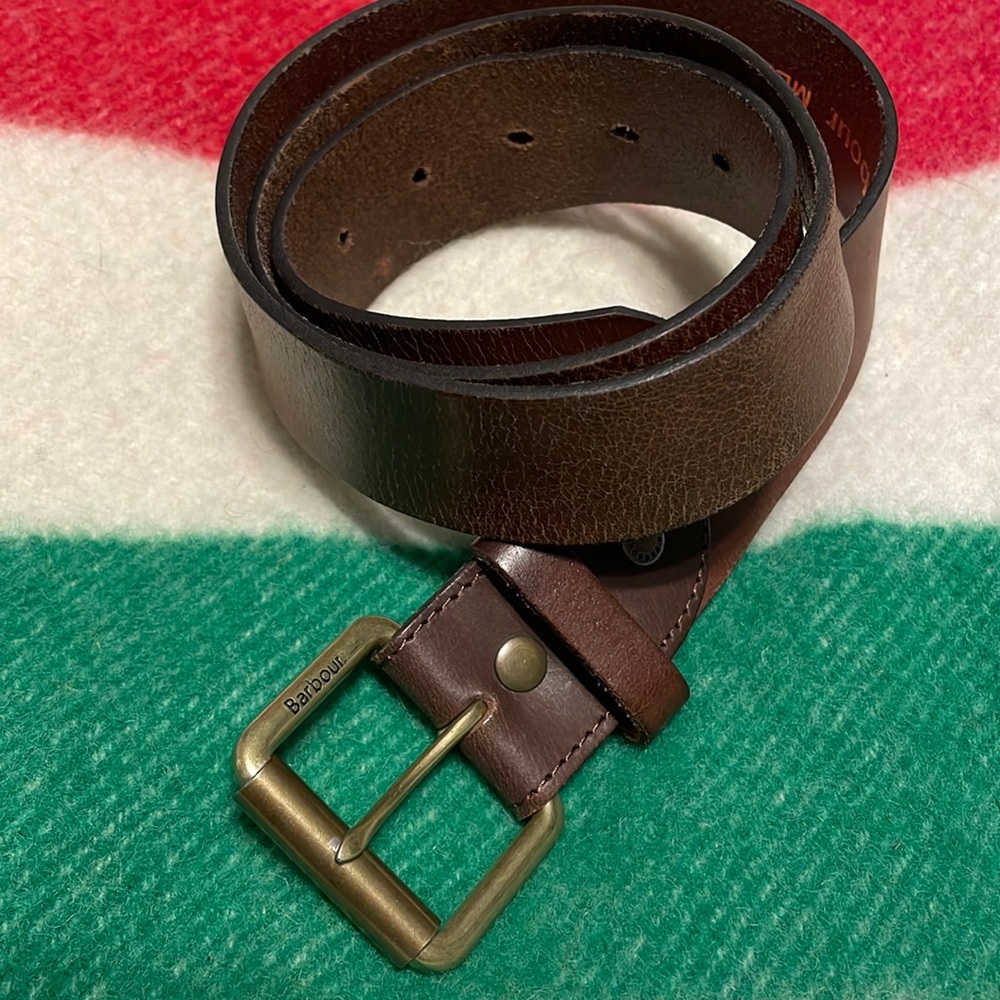 Barbour Men’s Brown Leather Medium Belt